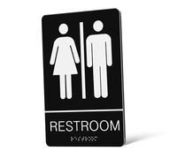 UKCOCO Self Stick Braille Restroom Sign Acrylic Gender Neutral Tactile Bathroom Sign for Office Business Public Toilets Accessible Unisex Toilet Door