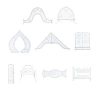 UKCOCO Sewing Ruler Templates 9Pcs Acrylic Patchwork Quilting Set with Irregular Shapes for Fabric Crafting and Quilters