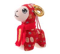 UKCOCO Sheep Zodiac Stuffed Animal, Lunar New Year Blessing Hanging Decor | Sheep Mascot Stuffed Toy, Lucky Plush Ornament, for Party Decor Or Retail Store, Fabric Lamb Ornament for Gifting