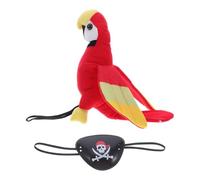 UKCOCO Shoulder Pirate Parrot Eye Patches Set: Halloween Stuffed Parrot on Shoulder Pirate Costume Accessories for Halloween Party Cosplay - Woman Men Kids Adults