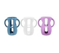 UKCOCO Silicone Baby Bottle Sleeves with Handles for 240ml Glass Bottles Non-Slip Insulation Protector Cover for Infant Feeding Sturdy Silicone Sleeve Set of 3