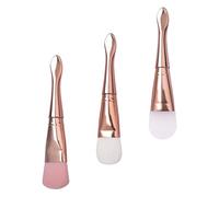 UKCOCO Silicone Face Mask Applicators 3Pcs with Rose Gold Handles for Beauty Routines and Daily Facial Care
