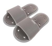 UKCOCO Silicone Foot Massage Slippers Full Brush Sole, Anti-Slip Suction Cup Indoor Bathroom Slippers for Foot Scrubbing and Relaxation, 1 Pair Gray