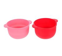 UKCOCO Silicone Hair Removal Waxing Bowl Set 2Pcs Folding Pots with Measurement Scale for Nose and Body Waxing, Compact Design Suitable for Home Use Random Color
