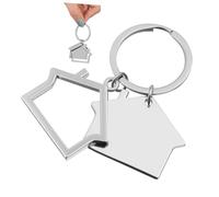 UKCOCO Silver Metal House Keychain Creative Pendant for Bag Car Keys Women Men Fashionable Keyring with House Shape Decoration Present for Birthday Valentines Mothers Day Christmas