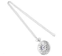 UKCOCO Silver Pocket Watch Chain Roman Numeral Design Vintage Style Pendant Unique for Dad Boyfriend Friends