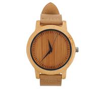 UKCOCO Simplicity Bamboo Wood Watch Minimalist Quartz Wrist Watch for Men and Women Comfortable Unique Bamboo Design for Casual Business Wear