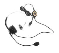 UKCOCO Single Ear Call Centre Headset Headphone with Mic Plug and Play Pvc Memory Foam Pu Leather Black for Playing Games