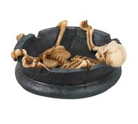 UKCOCO Skull Ashtray Resin Ash Container Halloween Decoration Unique Gothic Festival Supply Desktop Ornament for Home and Office