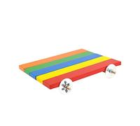UKCOCO Small Animal Climbing Toy Natural Wooden Platform for Hamsters Squirrels Birds Rainbow Springboard
