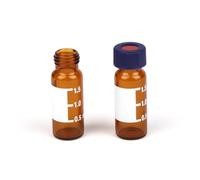 UKCOCO Small Glass Sample Vials 100pcs with Good Sealing Properties with Screw Caps 1.5ml Mini Glass Vials and Simple Design for Laboratory and Pharmacy Use for Essential Oil and Reagent