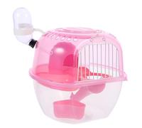 UKCOCO Small PET Carrier Cage Double-layers ABS Pink Portable Design for Small Pets Walking the Park and Traveling