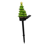 UKCOCO Solar Christmas Tree Light Stake Outdoor Patio Garden Decoration Solar Powered Resin Tree Lamp with Ground Spike for Pathway Lighting