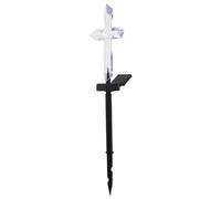 UKCOCO Solar Cross Lamp for Cemetery Grave Outdoor Solar Powered LED Memorial Light Changing Effect for Garden Grave Remembrance