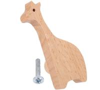 UKCOCO Solid Beech Wood Giraffe Cabinet Knob Drawer Handle for ’ Room Wardrobe Dresser Pull, Animal-Shaped Wooden Furniture Handle for ’s Bedroom Cabinets