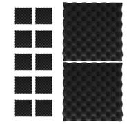 UKCOCO Sound Absorbing Panel for Media Rooms and Offices Easy Installation 12pcs Black Made of Polystyrene with Wave Foam Design for Soundproofing and Cushion Protection