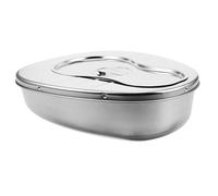 UKCOCO Stainless Steel Elderly Female Bedpan with Lid Large Capacity Heavy Duty Bedside Commode Suitable for Hospital and Care Facilities Use
