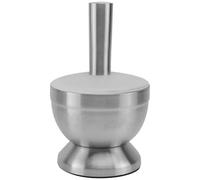 UKCOCO Stainless Steel Garlic Masher with Silicone Lid Manual Non-rust Garlic Crusher and Pestle Set for Home Kitchen Use for Fresh Spice Preparation