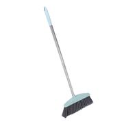 UKCOCO Stainless Steel Handle Family Clean Broom with Thickened Bristles, Long Handle Garbage Sweeping Tool for Indoor Floor and Room Cleaning, Household Cleaning Supply