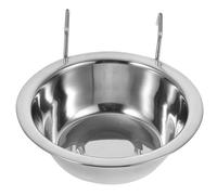 UKCOCO Stainless Steel Hanging Bird Food Bowl with Wire Hook Rack, Suitable for Parrots and Guinea Pigs, Prevents Accidental Tipping, Holds A Variety of Foods, for Bird Feeders Outdoors