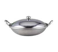 UKCOCO Stainless Steel Hot-Pot Holder 24cm Double Handle Cooking Pot with Lid for Bar and Seafood Cooking Supplies
