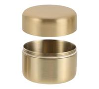 UKCOCO Stainless Steel Large Portable Pill Box, Matte Gold Mini Medicine Storage Case for Travel and Pocket, Small Metal Tablet Organizer Secure Medication Holder