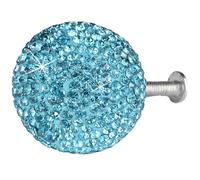 UKCOCO Stainless Steel Round Cabinet Knob Blue with 5 Screws Single-Hole Cupboard Pull Handle for Drawer Wardrobe Kitchen Furniture