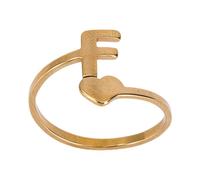 UKCOCO Stylish Creative English Initials Ring for Women Simple Golden Stainless Steel Finger Jewelry Vintage Fashion Accessory for Parties