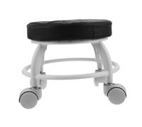 UKCOCO Swivel Vanity Stool Wheels, Small Round Rolling Salon Chair for Pedicure and Spa, Portable Footrest Stool for Workshop and Home Use