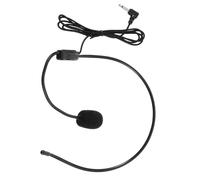 UKCOCO Teacher Classroom Microphone Headset with 3.5mm Wired Ear Microphone Wearable Amplifier for Lectures and Speaking Black Condenser for Education and Tour Guide Use Random Style