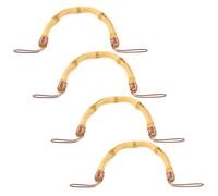 UKCOCO Teapot Handle Replacement Set and Fits 9-10cm Length Between Two Handles Bamboo and Metal 4pcs with Strong Support and Replaceable Design, Suitable for Kitchen Use