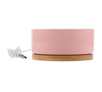 UKCOCO Thermal Heated Pet Water Bowl for Cats and Birds, Ceramic and Wood Material, Maintains Constant Temperature for Cold Weather Outdoor Use, Stylish round Design for Hygienic Feeding