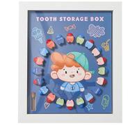 UKCOCO Tooth Keepsake Box Crystal Teeth Holder with Photo Frame White Frame Case for Memory Storage