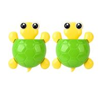 UKCOCO Toothbrush Rack Suction Cup Wall Holder 2Pcs Green Turtle Design for Bathroom Washstand Storage Organizer