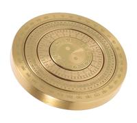 UKCOCO Traditional Luopan Pocket Sized Compass Smooth Rotation and Compact Design, Brass Feng Shui Compass for Office and Collectible Decoration, 2.3 Inch Golden
