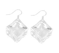 UKCOCO Transparent Ice Cube Dangle Earrings for Women Cute Resin Jewelry for Summer for Teens and Parties Prom and Daily Wear
