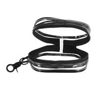 UKCOCO Travel Headphone Pouch with Lobster Clasp, Zipper Cable Organizer Bag for Earphones, USB Flash Disk, Hair Tie Holder Compact Hanging Storage for Travel Essentials Black