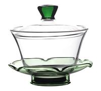 UKCOCO Tureen Teacup Chinese Style Teacup Glass Tea Ware Set Thickened Tea Brewing Bowl for Anniversary Collection