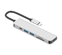 UKCOCO Type-c to 4k Digital Display 87w Pd Fast Charging Usb 3.1 Hub 6-in-1 Adapter High Performance Aluminum Alloy Hub