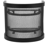 UKCOCO U-shaped Microphone Windscreen Pop Filter Mesh Shield for Podcasting and Vocal Recording, Black Large Size Mic Cover Compatible with Condenser Mics