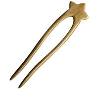 UKCOCO U Shaped Wooden Hair Pins with Star Accents for Elegant Buns Durable Hair Sticks for Women for Parties Dates and Daily Wear Smooth Edge Design for Easy Styling