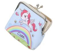 UKCOCO Unicorn Coin Purse for Women Small Pvc Printed Purse with Rainbow Blue Pattern Decorative Cute Portable Wallet