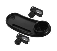 UKCOCO Universal Safe for Little Hands and Easy Cleaning Stroller Snack Black Tray Plastic with Widened Functional Tray for Everyday Use and Outdoor Travel