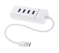 UKCOCO USB 3.0 Hub Cable Adapter, 4-port Multi Expansion Splitter, Abs Plastic, Plug and Play, Compact USB Adapter for Laptop, Mouse, Home and Office Use