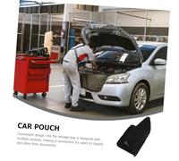 UKCOCO Vehicle Owners Manual Holder Multi Pocket Oxford Cloth Car Storage Organizer Pouch Portable File Storage for Car Interior Documents Registration Cards Black