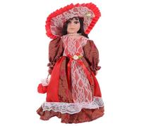 UKCOCO Victorian Doll Decor Ceramic Porcelain Antique Figurines Fine Craftsmanship Giftable Lace Cloth Material Unique European Victorian Style Design Party Present for Desk