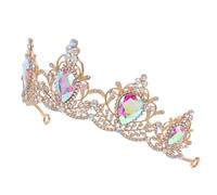 UKCOCO Vintage Baroque Rhinestone Wedding Crown Headband for Brides Lightweight Alloy Hair Accessory with Water-drop Detailing Suitable for Christmas and Retro Photo Shoots