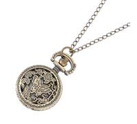 UKCOCO Vintage Hollow Lightweight Pocket Watch with Hanging Chain, Retro Quartz Classic Men’s Portable Fob Watch for Travel and Daily Use