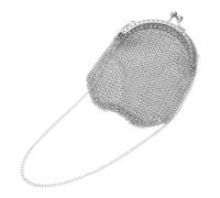UKCOCO Vintage Victorian Style Metal Mesh Coin Purse Silver Mini Wallet for Women with Mesh Design, Photo Prop Accessory for Jewelry and Cosmetics Storage