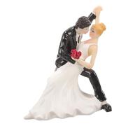 UKCOCO Vivid Resin Wedding Cake Topper Bride Groom Figurine Tango Dance Style Decorative Cake Insert for Wedding Party Celebration